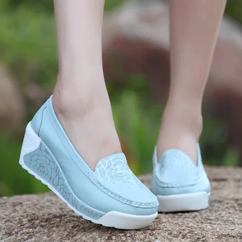 2017 vânzare Fierbinte pentru femei shake pantofi de sex feminin respirabil agrement platforma de slăbire pantofi din piele mare baza de pantofi