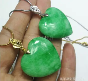 Natural verde jad pandantiv colier cu argint 925 inima jade colier femei pandantive argint 925 bijuterii colier