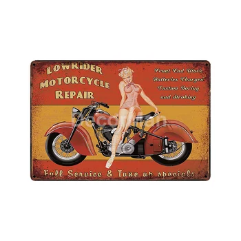 [ DecorMan ] Motociclete Garaj BSA SEXY LADY Semn de Perete Poster Personalizat Route 66 Metal Picturi Bar PUB Decor LT-1799
