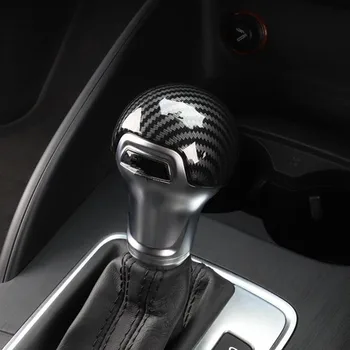 Fibra de Carbon de Culoare Schimbatorului de viteze se Ocupe de Acoperire Cadru Autocolant Pentru Audi A3 8V S3 A4 B8 A5 A6 C7 S6 A7 S7 Q5 Schimbătorului de Viteze Cap Decal