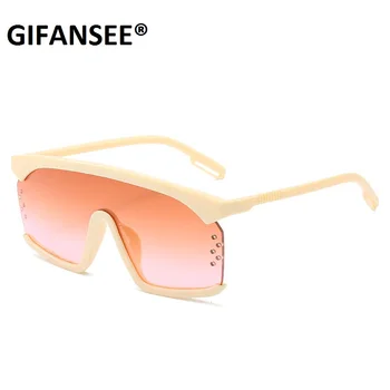 GIFANSEE Supradimensionate Pătrat ochelari de Soare pentru Femei Brand Designer Punk Mare Rama de Ochelari Barbati Cool Ochelari colorate Ochelari de nuante de nisip