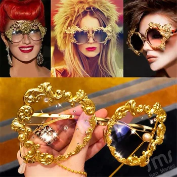 2020 Moda Supradimensionat ochelari de Soare pentru Femei Brand de Lux Vintage Punk ochelari de Soare Barbati Baroc Pearl Ochelari de Soare UV400 Oculos Feminino