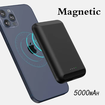 Pentru Magsafe Încărcător Magnetic Wireless Power Bank Pentru iPhone 12 Pro Max Mini Ultra-Subtire cu Magnet de Încărcare Comoară 5000mah Baterie