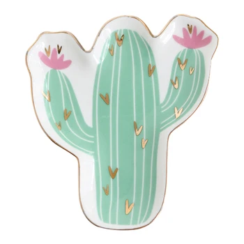 Cactus Ceramice Din Porțelan Farfurii Decorative Bijuterii Deține Plăci Mici Desktop Acasă Decorare Bijuterii Antena Red Hot Bird
