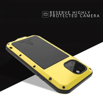 Pentru iPhone 11 Pro Max Metal Armor Caz de Șoc Murdărie Dovada Rezistent la Apă carcasă de Metal pentru iPhone XR X XS 7 8 Plus Capac rezistent la Șocuri