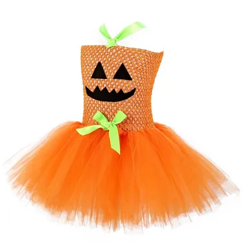 2020 Petrecere de Halloween pentru Copii Fete de Dovleac Cosplay Tutu Ochiurilor Rochie Carnaval de Performanță Costum + Bentita + Bag 4Pcs Seturi