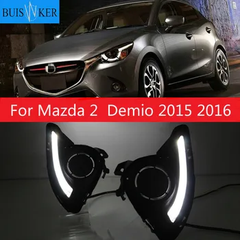 1 Set DRL Pentru Mazda 2 Demio 2016 LED DRL Lumini de Zi Lumina de zi lumina de Ceață acoperă semnalul galben