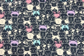 110x45cm Japoneză animal pisică drăguț Desene animate imprimate tissus telas Gros de Bumbac Țesături Tecido Cusut Manual mozaic Accesorii