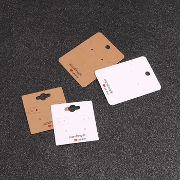 Moda 100buc/lot Hârtie Kraft Bijuterii Ambalaje Carduri Picătură Cercei Colier lucrat Manual Cu Dragoste de Afișare Cuier Carduri de Tag-uri