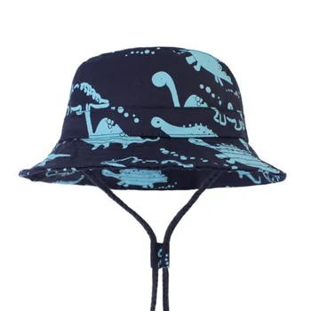 De Brand Nou 2019 Vara Baieti Pălării Panama Copii în aer liber, Drumeții Găleată Pălării de Desene animate cu Dinozauri pentru Copii Plajă, Pălării de Soare Capace