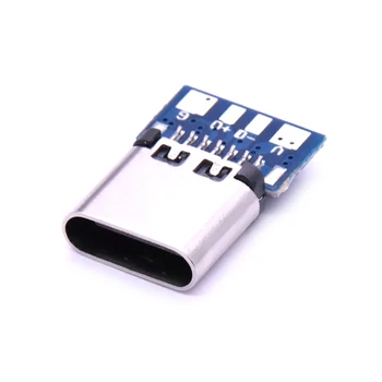 10buc USB 2.0 Tip C Conector cu 14 Pini de sex Feminin Soclu priză Prin Găuri PCB 180 Vertical Scut USB-C