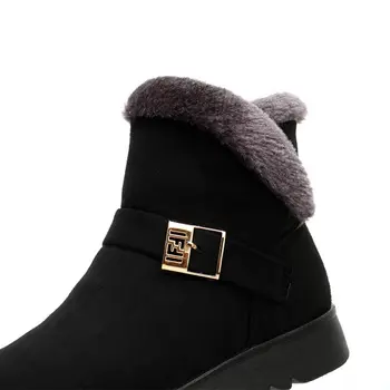 Nu-alunecare confortabil cizme de iarna pentru femei pantofi 2021 noi fermoar solid de pluș cald femei glezna cizme pantofi casual femei snow boot