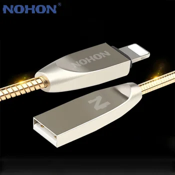 NOHON Pentru Apple Cablu USB Metal Încărcare Rapidă USB Cablu Pentru iPhone 7 6 6S Plus 5 5S SE iPad iPod iOS 8 9 10 Telefon Sincronizare de Date Sârmă