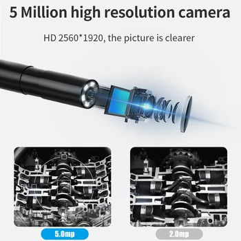 TISHRIC WIFI Endoscop 5.5 mm 2560*1920 Inspecție Țeavă Camera IP67 rezistent la apa Video Endoscop Pentru Autoturisme Endoscop Pentru Smartphone