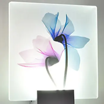 Simplu Living Lampa Decor Hotel Lampa Libelula Floare De Lotus Tipărite De Perete De Lumină Albă/ Albă Caldă