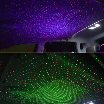USB Auto LED Noapte Lumina de Interior Atmosfera Proiector Decorativ, Lampa de Control Vocal Comutare Automată Efecte Multiple