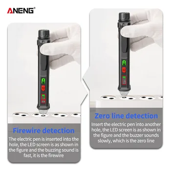 Digital Detector de Tensiune VD401A AC Tester Metru Pen Non-contact LED tensiune Electric Indicator metru vape pen 12V-1000v