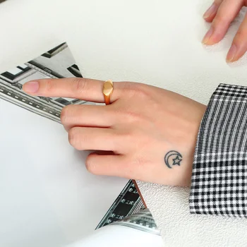 Chic Personalizate Grava Pecete Inele pentru Femei, Ton de Aur din Oțel Inoxidabil Inima Dragoste Degetul Bijuterii, Cadouri Personalizate pentru Ea