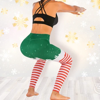 Crăciun Femei Jambiere Talie Mare Sexy Skinny Leggins De Fitness Legging Doamnelor Tipărite Antrenament Jambiere Pantaloni Pantaloni