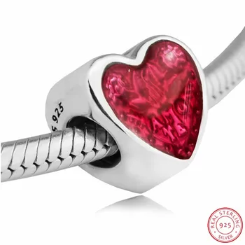 Cadou de Ziua îndrăgostiților Email Roz latină Dragoste Inima Margele pentru Bijuterii DIY se Potrivesc 3mm Farmece 92 5 Original