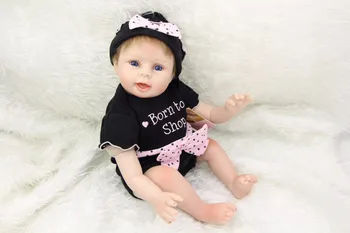 22 Inch Realiste Bebes Renăscut menina Silicon Baby Dolls Moale Realist Frumoasă Fată Nou-născut Copii Copii Ziua de nastere Cadou de Crăciun