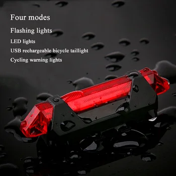 Biciclete Lumini LED de Siguranță Lumini de Avertizare Pe timp de Noapte Spate Bicicleta Spate Lumini de Biciclete de Munte de Echipament de Echitatie USB Stil Reîncărcabilă