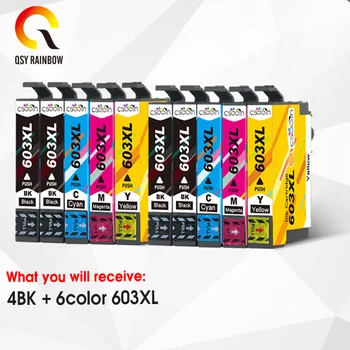 QSYRAINBOW 10buc T603XL 603XL Cartuș de Cerneală pentru Epson XP-XP 2100-2105 XP-XP 3100-3105 XP-4100 XP-4105 WF-2810 WF-2830 WF-2850