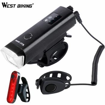 VEST BIKING Inteligent Inducție Bike Horn Lumina Impermeabil Față de Lumină USB Reîncărcabilă Lanterna LED Stop Ciclism MTB Lampa