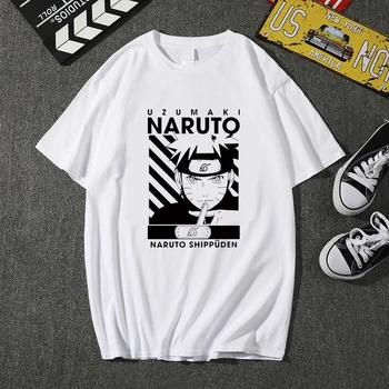Naruto Moda Anime Japonez Tricou Barbati Sasuke Amuzant de Desene animate T-shirt Casual Cool Streetwear Tricou Cuplu Hip Hop de Top Tee de sex Masculin