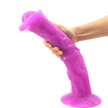 Gros Cal Vibrator 13.8 inch Lung Animal Dildo-uri Imense Sex Fund Jucarii Pentru Femei Anal Masaj Barbati Lesbiene Firting Produse pentru Sex