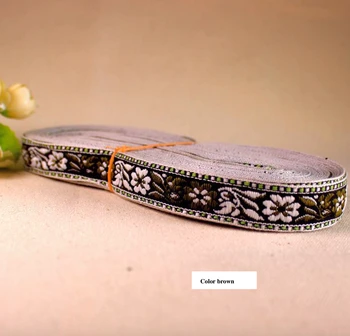 Broderii etnice chingi jacquard țesute bandă de dantelă asieta panglică 2cm florale jean tribal boho DIY punga de cadou accesoriu retro