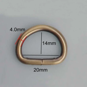 100buc 4.0 mm 20 mm 3/4 inch în interiorul brushed antique brass deschide d inel hardware metal d-ring pentru geantă de mână