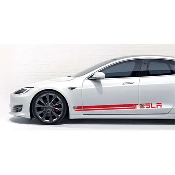 Auto Styling Corpul Autocolant Decorativ pentru Tesla Model 3 S X Modificare Auto Partea de Fusta Dungi Autocolant