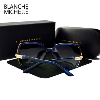 Blanche Michelle Înaltă Calitate, Supradimensionate, ochelari de Soare Polarizat Femei UV400 oculos de sol Gradient de Conducere Ochelari de Soare Cu Cutie