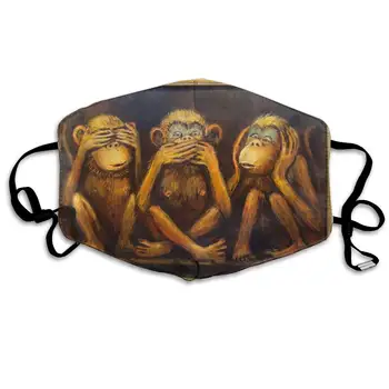 Trei Maimuță Anti Praf De Jumatate Fata De Gura Masca, Unisex Din Bumbac Cald Moda Reglabil Lavabil Masca