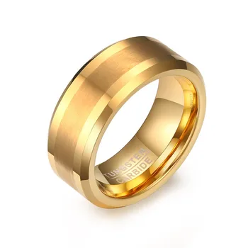 Clasic două ton 8mm trupa de nunta inele de căsătorie pentru bărbați și femei de culoare de aur carbură de tungsten inel bijuterii