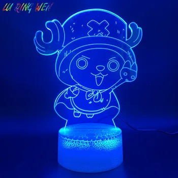 3d Led Lumina de Noapte Lampa-O singură Bucată Tony Tony Chopper Figura Decor Dormitor Luminos de Bază pentru Copii Baby Atmosfera Cadou de Ziua Copilului