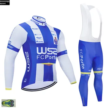 2020 Albastru Echipa Pro SW2 FC Ciclism Jersey Set Maneca Lunga Maillot Ropa Ciclismo MTB Bike Wear Biciclete Jersey Set Haine 20D