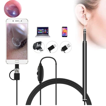 5.5 mm Otoscop Medicale În Ureche de Curățare Endoscop Vizuale Ureche Lingura de Îngrijire a Sănătății Instrument de Curățare pentru Nas, Ureche Selector de USB Camera HD