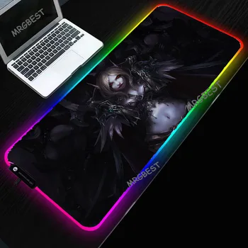 Gaming Mouse Mat World of Warcraft Încălzit Bază de Cauciuc Mouse-pad LED RGB cu Marginile Cusute Birou Mat 900x400mm Accesorii de Joc