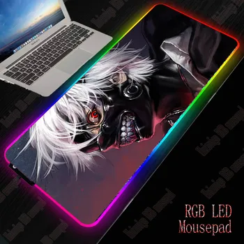 XGZ Tokyo Ghoul RGB Mare de Jocuri Anime Mouse Pad Gamer Condus de Calculator pad Mat Mare cu lumina de Fundal Pentru tastatură Birou