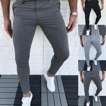 Moda pentru bărbați Pantaloni Casual Streetwear Pantaloni Hip Hop Slim Fit Afaceri Sociale Toamna Direct Moale Solid de sex Masculin Haine Negre