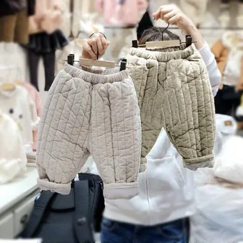2019 iarnă de îmbrăcăminte pentru copii coreean iarna băiat și fete witner pantaloni retro căptușit pantaloni din bumbac pantaloni casual pantaloni de bumbac