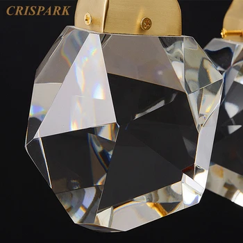 De lux Capac din Alama Candelabru Lumina LED-uri Moderne Clar Cristal de Diamant Pandantiv Agățat Lampa Art Deco Loft Masa Bucatarie Bar