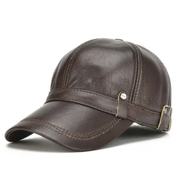 [AETRENDS] Pălărie de Piele Barbati Piele Șapcă de Baseball cu Urechile Clapa Tata Pălării Os Masculino Barbati de Iarna Capace Șapcă de Camionagiu Z-5304