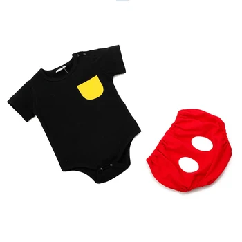 2020 Baby Mickey Drăguț Scurt Cu Mâneci Triunghi Romper Bumbac Salopeta Salopete Set Haine Pentru Copii Pentru Fete, Îmbrăcăminte Pentru Băieți
