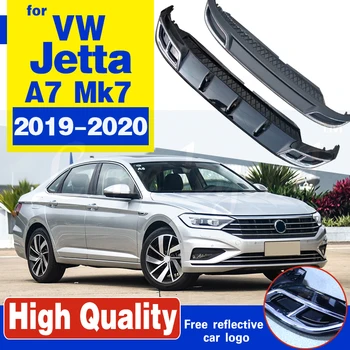 - Negru de înaltă Calitate PP Bara Spate Difuzor,Auto Masina din spate de buze cu chrome line pentru Volkswagen VW Jetta A7 Mk7 7 2019~2020