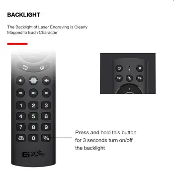 2 BUC G20S Pro cu iluminare din spate de Căutare de Voce Aer Mouse-ul 2.4 G IR Control de la Distanță Gyro Google Asistent Microfon Inteligent RC Pentru Mi TV Box Android