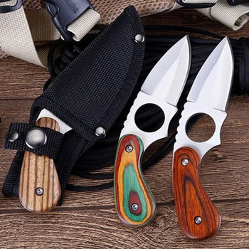 CS RECE fixe lamă de cuțit mâner din lemn direct cutite tactice cuțit de vânătoare în aer liber camping supraviețui cuțite cu teacă