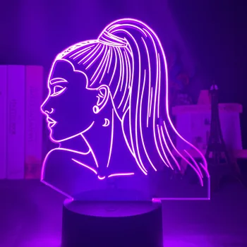 3d Lumina de Noapte Cantareata Ariana Grande Cadou pentru Fanii Dormitor Decor de Lumină Led-uri cu Senzor Tactil Color de Lucru în Schimbare Lampă de Birou Celebritate
